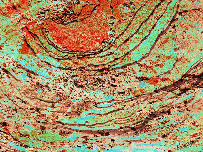 Rock Texture Red and Green