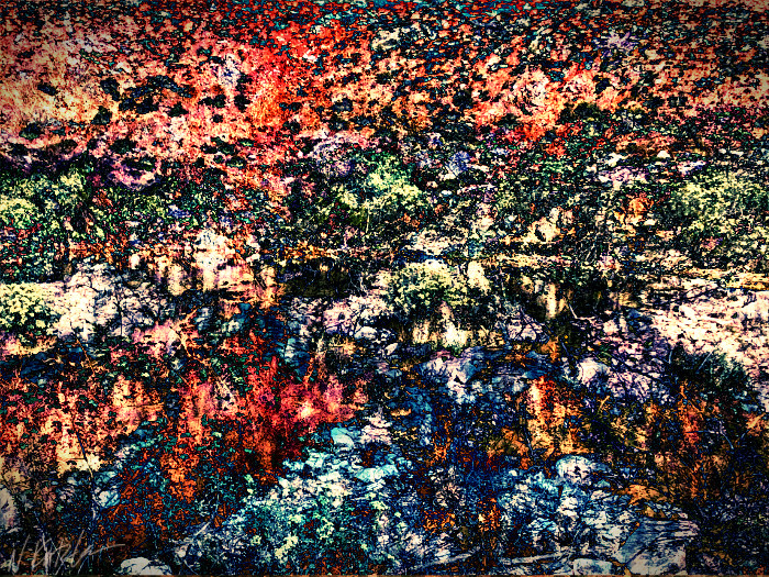 Water reflection of cliff