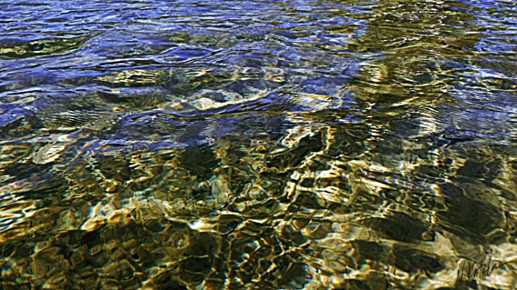 Water surface and beneath